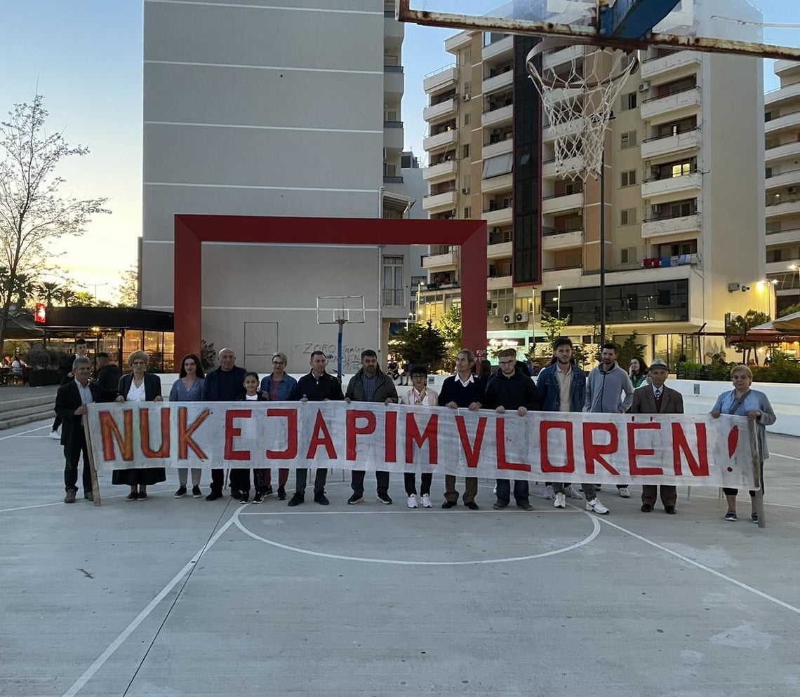 Protest against the fossil fuels industry in Vlora on 6th of May 2023, few days before the local election.